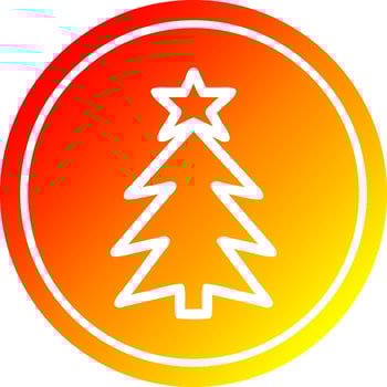 christmas tree circular in hot gradient spectrum vector