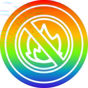 no flames circular in rainbow spectrum vector