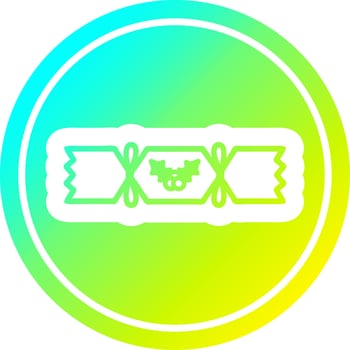 christmas cracker circular in cold gradient spectrum vector