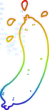 rainbow gradient line drawing cartoon sausage vector