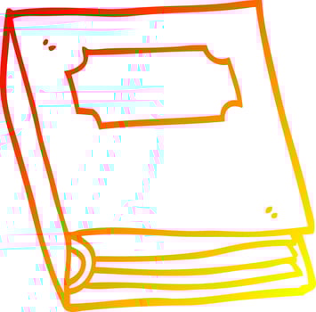 warm gradient line drawing cartoon closed book vector