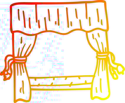 warm gradient line drawing cartoon stage curtains vector