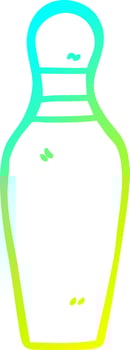 cold gradient line drawing cartoon bowling pin vector