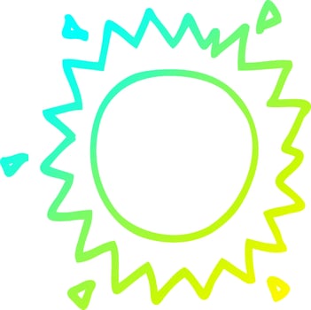 cold gradient line drawing cartoon sun vector