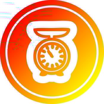 weighing scales circular in hot gradient spectrum vector