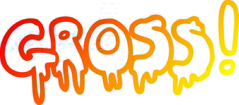 warm gradient line drawing cartoon font gross vector