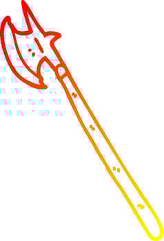 warm gradient line drawing cartoon medieval weapon vector