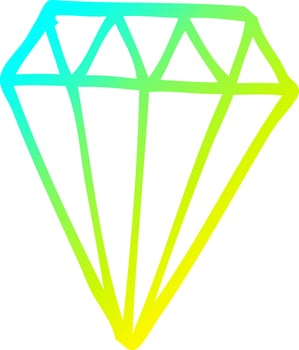 cold gradient line drawing cartoon tattoo diamond vector