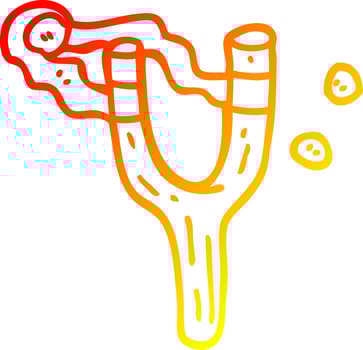 warm gradient line drawing cartoon catapult toy vector
