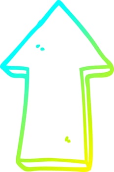 cold gradient line drawing cartoon arrow vector
