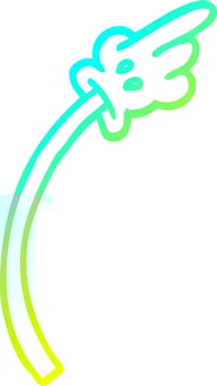 cold gradient line drawing cartoon hand gesture vector