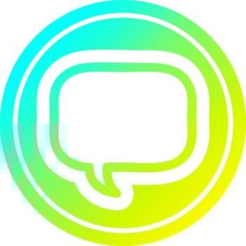 speech bubble circular in cold gradient spectrum vector