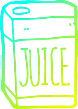 cold gradient line drawing cartoon juice box vector