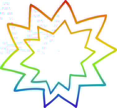 rainbow gradient line drawing cartoon fire explosion vector