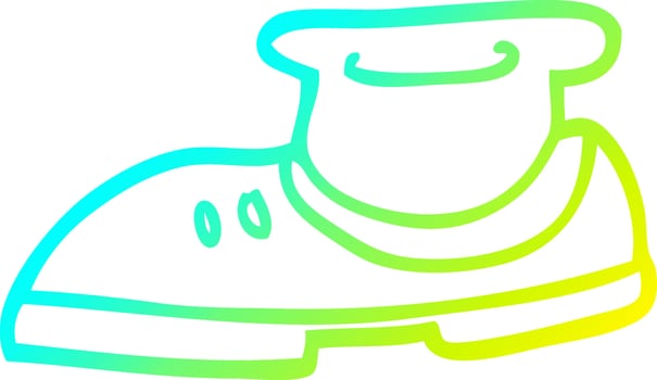 cold gradient line drawing cartoon shoe and sock vector