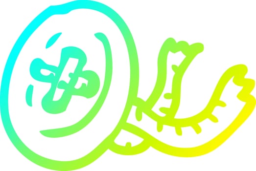 cold gradient line drawing cartoon old button vector