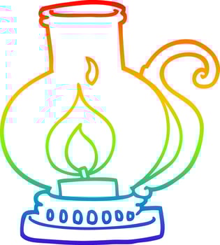 rainbow gradient line drawing cartoon lantern vector