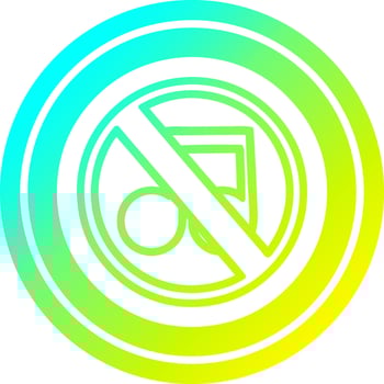 no music circular in cold gradient spectrum vector