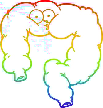 rainbow gradient line drawing cartoon surprised colon vector