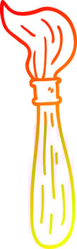 warm gradient line drawing cartoon paint brush vector
