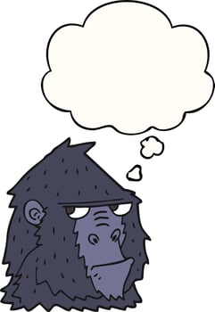 cartoon gorilla and thought bubble vector