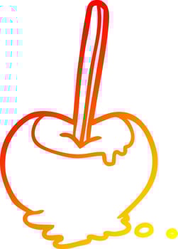 warm gradient line drawing toffee apple vector