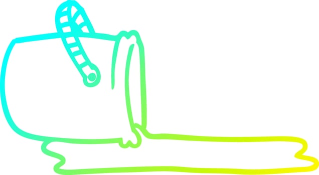 cold gradient line drawing cartoon bucket vector