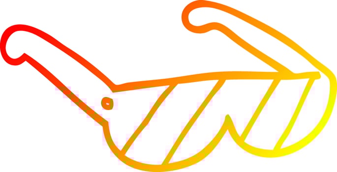 warm gradient line drawing cartoon sunglasses vector