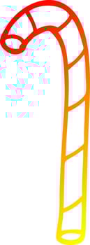 warm gradient line drawing cartoon candy cane vector
