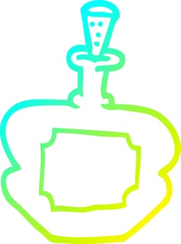 cold gradient line drawing cartoon perfume bottle vector