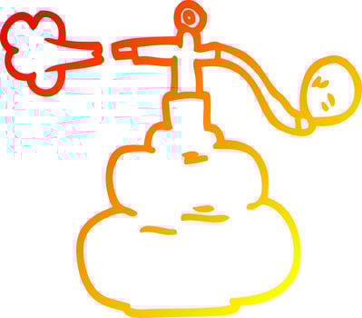 warm gradient line drawing cartoon perfume bottle spray vector