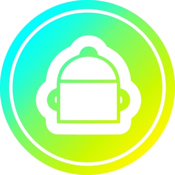 cooking pot circular in cold gradient spectrum vector
