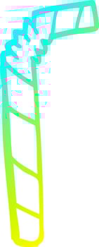 cold gradient line drawing cartoon striped straw vector