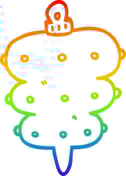 rainbow gradient line drawing cartoon christmas decoration vector
