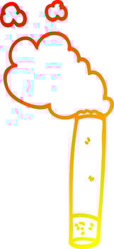 warm gradient line drawing cartoon cigarette vector
