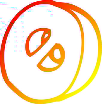 warm gradient line drawing cartoon number zero vector