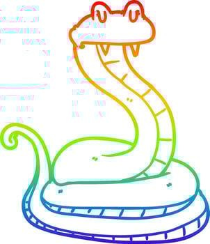 rainbow gradient line drawing cartoon snake vector