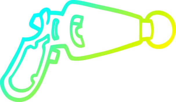 cold gradient line drawing cartoon ray gun vector