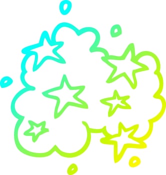 cold gradient line drawing cartoon magical cloud vector