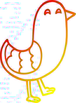 warm gradient line drawing cartoon bluebird vector