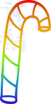 rainbow gradient line drawing cartoon pink candy canes vector