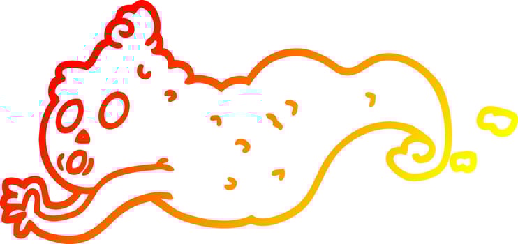 warm gradient line drawing cartoon spooky ghost vector