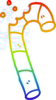 rainbow gradient line drawing cartoon xmas candy cane vector