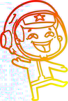 warm gradient line drawing cartoon illustration astronaut vector