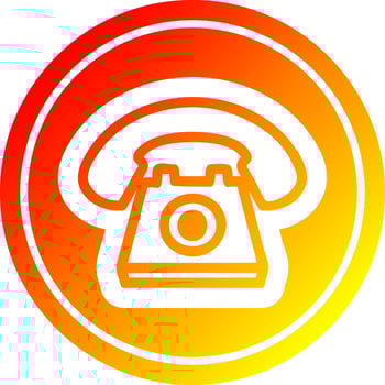 old telephone circular in hot gradient spectrum vector