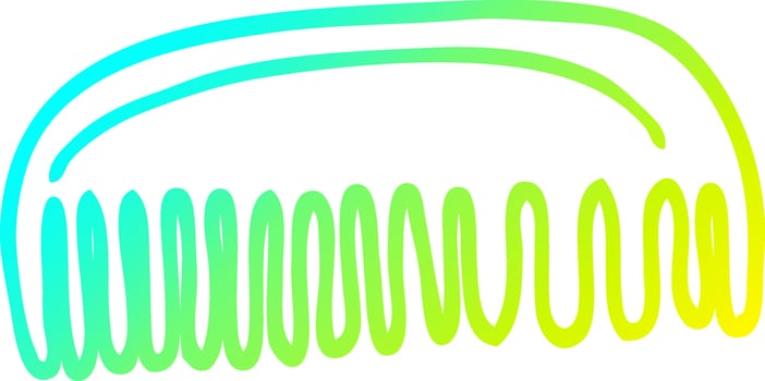 cold gradient line drawing cartoon plastic comb vector