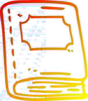 warm gradient line drawing cartoon old leather book vector