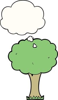 cartoon tree and thought bubble vector