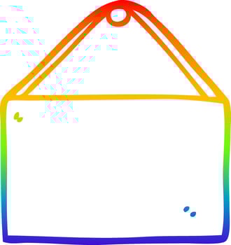 rainbow gradient line drawing cartoon blank sign vector