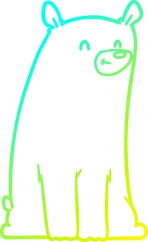 cold gradient line drawing cartoon bear vector